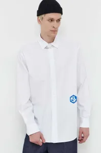 Košile Karl Lagerfeld Jeans bílá barva, regular, s klasickým límcem