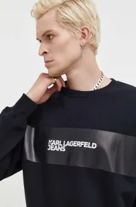 Mikina Karl Lagerfeld Jeans pánská, černá barva, s potiskem