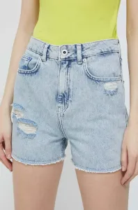 Džínové šortky Karl Lagerfeld Jeans dámské, hladké, high waist #5008510