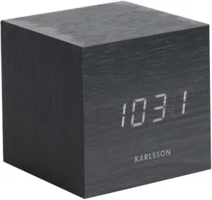 Karlsson 5655BK Designové LED stolní hodiny s budíkem, 8 x 8 cm