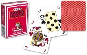 Modiano 93643 Modiano Poker karty, mini, 4 rohy, červené, sada 12 balíčků