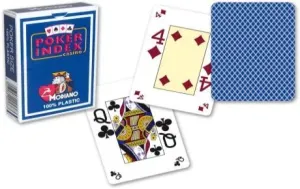 Modiano 93644 Modiano Poker karty, mini, 4 rohy, tmavě modré, sada 12 balíčků