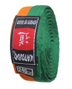 Katsudo Judo opasek oranžovo-zelený - 220cm