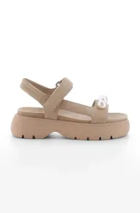 Semišové sandály Kennel & Schmenger Go dámské, béžová barva, 91-43520