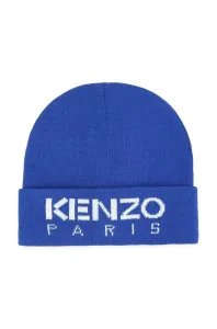 Dětská čepice s příměsí vlny Kenzo Kids tmavomodrá barva, z tenké pleteniny #5968584