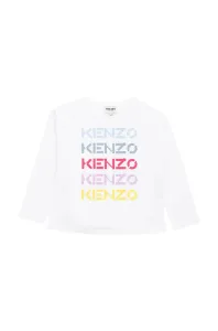 Dětská bavlněná košile s dlouhým rukávem Kenzo Kids bílá barva