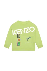 Dětská bavlněná mikina Kenzo Kids zelená barva, s potiskem #5657738