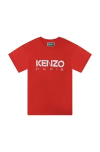 Dětské bavlněné tričko Kenzo Kids červená barva, s potiskem #4951243