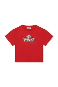 Dětské bavlněné tričko Kenzo Kids červená barva, s potiskem #5938514