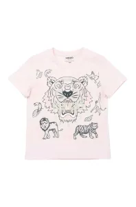 Dětské bavlněné tričko Kenzo Kids růžová barva #1958447
