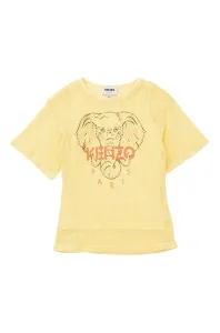 Dětské bavlněné tričko Kenzo Kids žlutá barva #6065249
