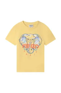 Dětské bavlněné tričko Kenzo Kids žlutá barva, s potiskem #4957597