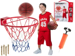 5213 Dětský basketbalový koš pro svépomocnou montáž + míč
