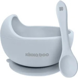 KIKKABOO - Miska silikonová s přísavkou a lžičkou Blue