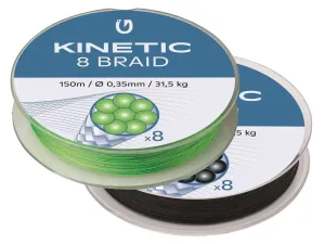 Kinetic Šňůra 8 Braid Fluo Green 150m - 0,14mm