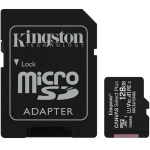 Kingston Canvas SeIect Plus Micro SDXC 128GB + SD adaptér, UHS-I A1, Class 10 - rychlost 100 MB/s