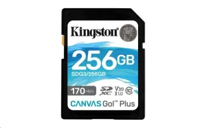 Kingston SDXC karta 256GB SecureDigital Canvas Go! Plus (SDXC) Card, 170R 90W Class 10 UHS-I U3 V30