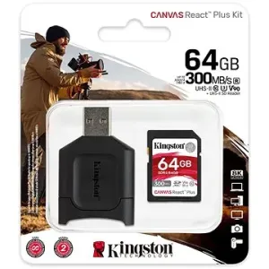 Kingston SDXC 64GB Canvas React Plus + čtečka karet