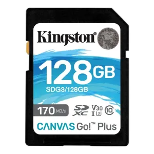 Kingston Canvas Go Plus Secure Digital SDXC UHS-I U3 128GB | Class 10, rychlost 170/90MB/s (SDG3/128GB)