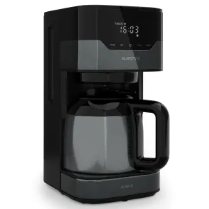 Klarstein Arabica, kávovar, 800 W, 1,2 l, Easy-touch control, stříbrno/černý #5291945
