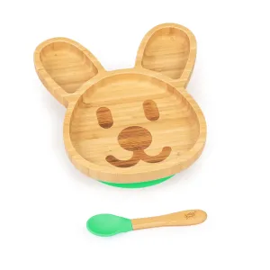 Klarstein Dětská jídelní souprava, bambusový talíř a lžička, 250 ml, včetně přísavky, 18 × 18 cm #760276
