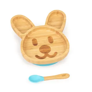 Klarstein Dětská jídelní souprava, bambusový talíř a lžička, 250 ml, včetně přísavky, 18 × 18 cm #760275