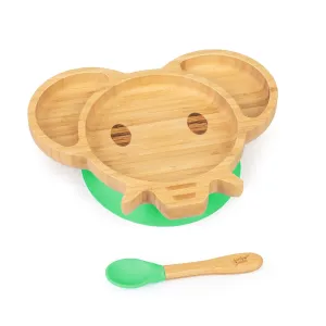 Klarstein Dětská jídelní souprava, bambusový talíř a lžička, 250 ml, včetně přísavky, 18 × 18 cm #760274