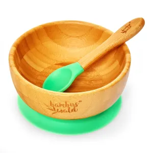 Klarstein Dětské nádobí, s bambusovou miskou a lžičkou, 400 ml, včetně přísavky, Ø: 13,7 cm #760075