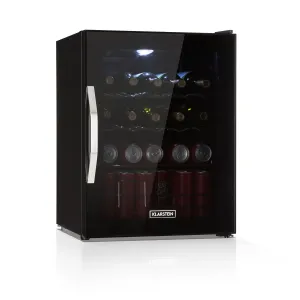 Klarstein Beersafe XL Onyx, lednice na nápoje, energetická třída E, LED, kovové mřížky, skleněné dveře, černá