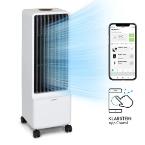 Klarstein Maxflow Smart, 3 v 1 ochlazovač vzduchu, ventilátor, zvlhčovač vzduchu, 5 l, Wi-Fi, dálkové ovládání, 2x chladicí souprava #759223