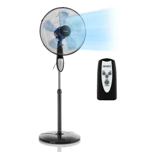 Klarstein Summerjam, stojanový ventilátor, 41 cm, 50 w, 3 stupně rychlosti, průtok vzduchu 69,18 m³/min., včetně dálkového ovladače, černý
