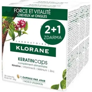 KLORANE KeratinCaps - Síla & vitalita, vlasy a nehty, doplněk stravy 3 × 30 tobolek