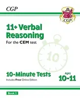 11+ CEM 10-Minute Tests: Verbal Reasoning - Ages 10-11 Book 1 (with Online Edition) (CGP Books)(Paperback / softback)