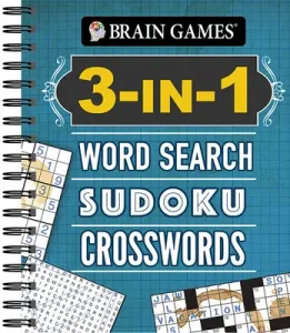 Brain Games - 3-In-1: Word Search, Sudoku, Crosswords (Publications International Ltd)(Spiral)