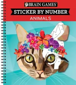 Brain Games - Sticker by Number: Animals (28 Images to Sticker) (Publications International Ltd)(Spiral)