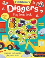 Felt Stickers Diggers Play Scene Book (Elliot Kit)(Paperback / softback)
