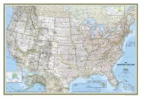 National Geographic: United States Classic Wall Map - Laminated (43.5 X 30.5 Inches) (National Geographic Maps)(Not Folded)