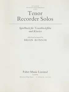 Tenor Recorder Solos (Bonsor Brian)(Paperback)