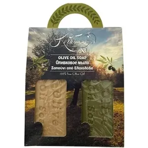 Knossos Dárková sada Olivové mýdlo přírodní bílé 100 g + zelené 100 g