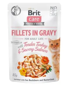 BRIT Care Fillets in gravy Turkey & Savory Salmon 24 x 85g