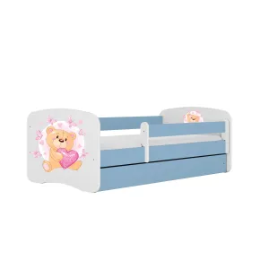 Kocot kids Dětská postel Babydreams medvídek s motýlky modrá, varianta 80x160, bez šuplíků, s matrací
