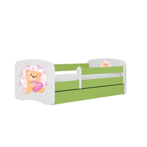 Kocot kids Dětská postel Babydreams medvídek s motýlky zelená, varianta 70x140, bez šuplíků, bez matrace