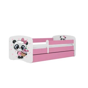 Kocot kids Dětská postel Babydreams panda růžová, varianta 70x140, bez šuplíků, s matrací