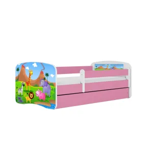 Kocot kids Dětská postel Babydreams safari růžová, varianta 70x140, bez šuplíků, bez matrace