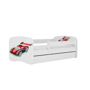 Kocot kids Dětská postel Babydreams závodní auto bílá, varianta 80x160, bez šuplíků, bez matrace