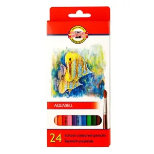 Koh-i-noor pastelky akvarelové školní 24 ks motiv RYBY