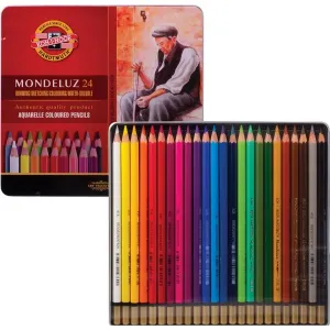 Sada akvarelových pastelek Mondeluz 24ks v plechovém obalu