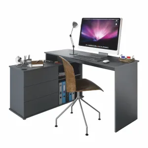 Rohový PC stůl TERINO Tempo Kondela Grafit #5325094