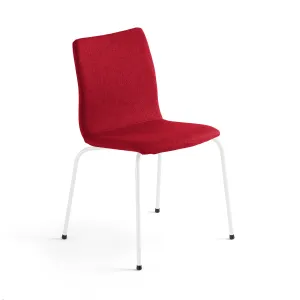Konferenční židle OTTAWA, červený potah, bílá #572165