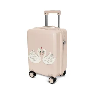Cestovní kufr na kolekčkách SWAN světle růžový Konges Slojd